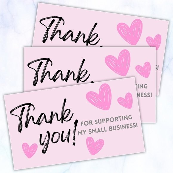 ♥️ 5x25 / 50 Thank you cards - Picture 3 of 4